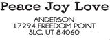Peace Joy Love Address Stamp