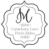 Fancy Monogram Address Stamp