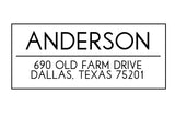 Outline Divided Line Address Stamp