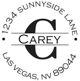 Labeled Monogram Address Stamp