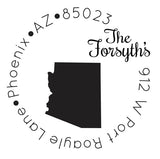 Cursive State Address Stamp