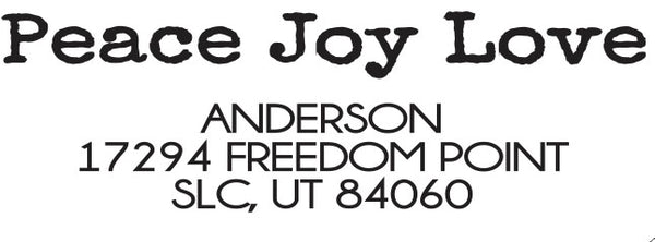 Peace Joy Love Address Stamp